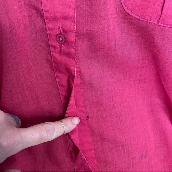 Vintage Cherry Stix ltd Pink Button down Polycotton Top. 1960’s. Large. Pockets. - Picture 12 of 16